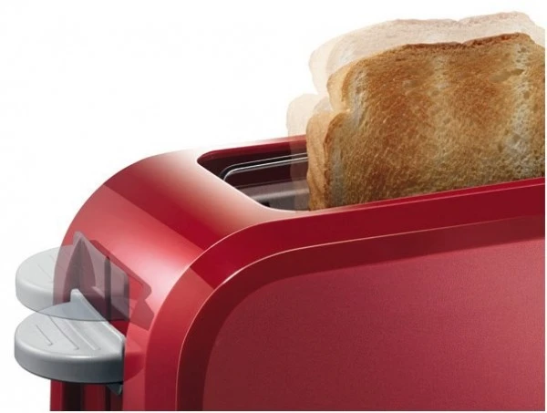 Bosch TAT3A004 Langschlitz-Toaster Rot/hellgrau 2 Bosch TAT3A004 Langschlitz-Toaster Rot/hellgrau – Bild 2