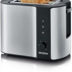 Severin AT 2589 Kompakt-Toaster Edelstahl-gebürstet/schwarz