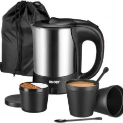 Unold 18575 Reisewasserkocher Edelstahl/schwarz