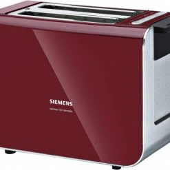 Siemens TT86104 Doppelschlitz-Toaster Cranberry Rot/schwarz