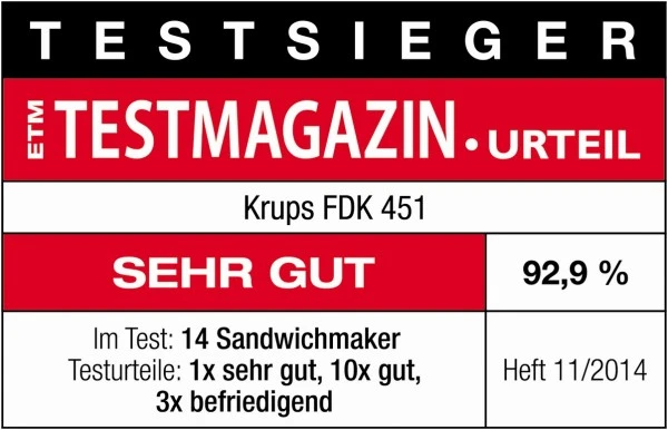 Krups FDK 451 Sandwichtoaster Schwarz Matt 2 Krups FDK 451 Sandwichtoaster Schwarz Matt – Bild 2