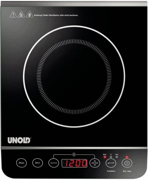 Unold 58105 Induktionskochplatte Elegance Edelstahl/schwarz 2 Unold 58105 Induktionskochplatte Elegance Edelstahl/schwarz – Bild 2
