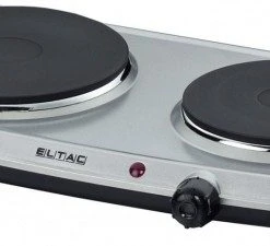 Eltac DK 28 Doppelkochplatte Silber