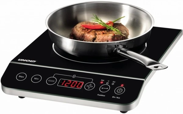 Unold 58105 Induktionskochplatte Elegance Edelstahl/schwarz 4 Unold 58105 Induktionskochplatte Elegance Edelstahl/schwarz – Bild 4