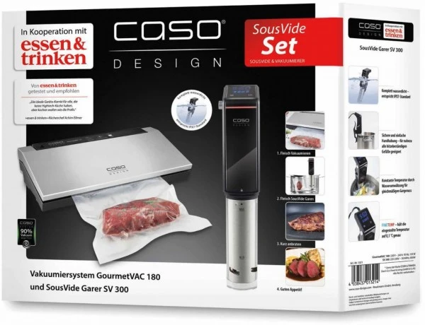 Caso SousVide Set Essen & Trinken Bestehend Aus GourmetVAC 180 Und SousVide SV300 1 Caso SousVide Set Essen & Trinken Bestehend Aus GourmetVAC 180 Und SousVide SV300